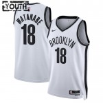 Maillot NBA Brooklyn Nets Yuta Watanabe 18 Nike 2022-23 Association Edition Blanc Swingman - Enfant